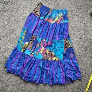 VTG 90s Marsha Brander for Componix Patchwork Tiered Midi Skirt